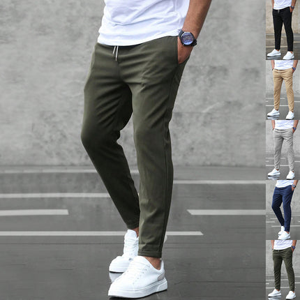 Herren Freizeithose mit Taschen Fashion Slim Fit Kordelzughose