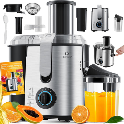 KESSER® Entsafter Saftpresse Edelstahl 1100W 85Mm Presse Obstpresse Saft Juicer