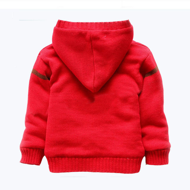 Kapuzen-Plus-Samt pullover