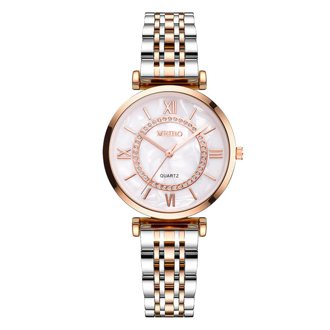 Damenuhr Quadratisch Edelstahl Armbanduhr Damen Einfache Wasserdicht Analog Eckig Quarzuhr, Elegant Geschenke für Frauen
