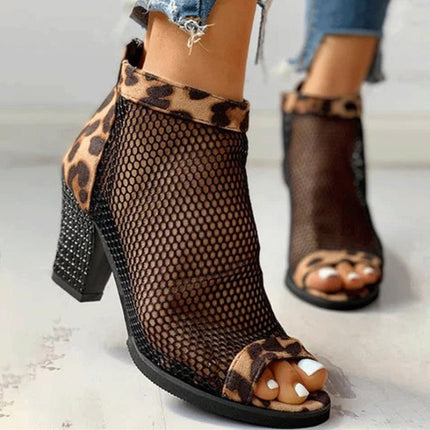Coole Damenstiefel mit Mesh-Reißverschluss