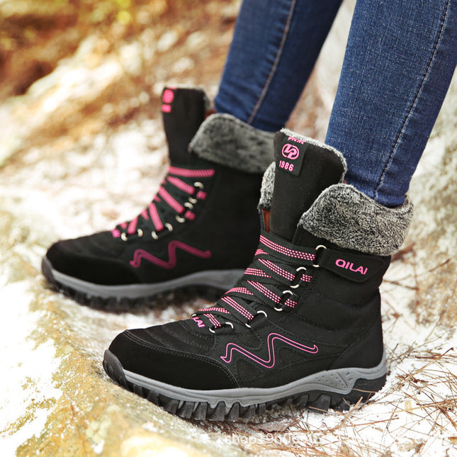 Frauen Stiefeletten Winter Schuhe Frau Schnee Stiefel Mutter Warme Schuhe Lace