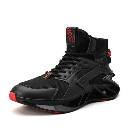 Herren Freizeitsportschuhe mit Schnürung und mittlerem Absatz in Schwarz.