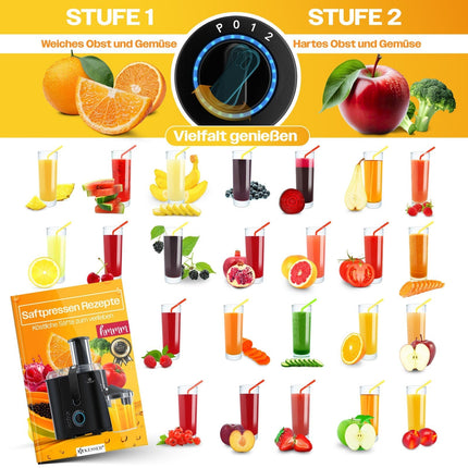 KESSER® Entsafter Saftpresse Edelstahl 1100W 85Mm Presse Obstpresse Saft Juicer