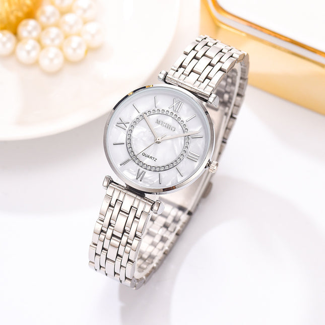 Damenuhr Quadratisch Edelstahl Armbanduhr Damen Einfache Wasserdicht Analog Eckig Quarzuhr, Elegant Geschenke für Frauen