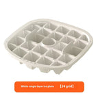 24 Grid Ice Plate Milky White
