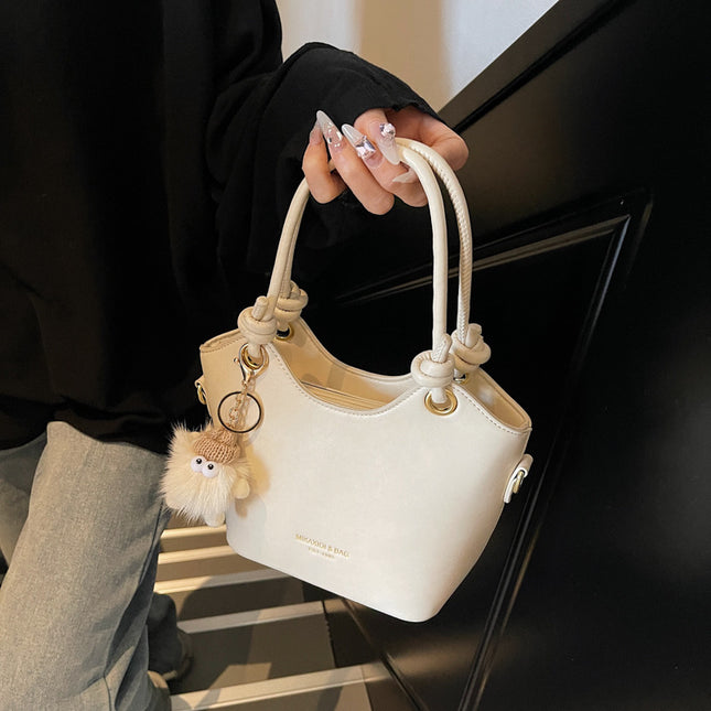 Süßer Reißverschluss PU Quadratische Damen Schulter Umhängetasche Volltonfarbe Beliebte Pendlermode Kleine Quadratische Taschen