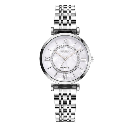 Damenuhr Quadratisch Edelstahl Armbanduhr Damen Einfache Wasserdicht Analog Eckig Quarzuhr, Elegant Geschenke für Frauen