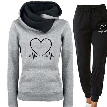 Polyesterfaser Jogginganzug Damen Trainingsanzug Velours Zweiteiler Winter Hausanzug Set Elegant Sportanzug Warm Freizeitanzug mit Kapuzen
