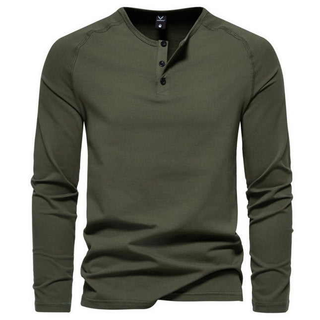 Langarm T-Shirt Herren Kragen Casual SolidColor T-Shirt BottomingShirt