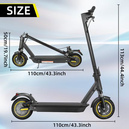 W4MAX 10 Zoll Elektroroller mit App-Funktion, mit Handyhalterung und Diebstahlschutz, faltbarer E Scooter, maximale Tragkraft 130 kg