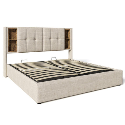 Doppelbett&nbsp;mit&nbsp;Kabellosem&nbsp;Laden&nbsp;USB&nbsp;C,&nbsp;Polsterbett&nbsp;Bettgestell&nbsp;180x200cm
