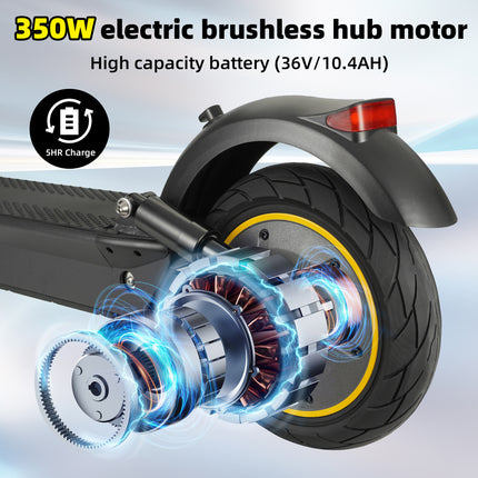 W4MAX 10 Zoll Elektroroller mit App-Funktion, mit Handyhalterung und Diebstahlschutz, faltbarer E Scooter, maximale Tragkraft 130 kg