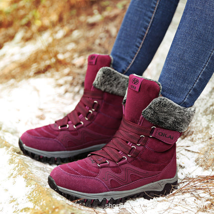Frauen Stiefeletten Winter Schuhe Frau Schnee Stiefel Mutter Warme Schuhe Lace