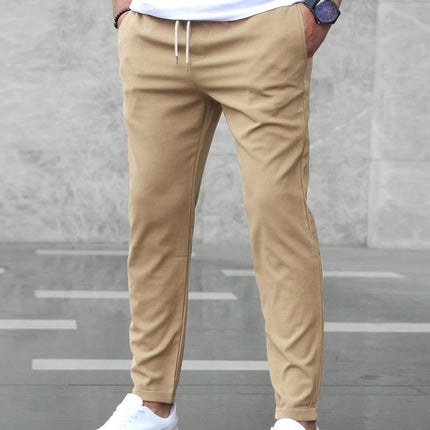 Herren Freizeithose mit Taschen Fashion Slim Fit Kordelzughose