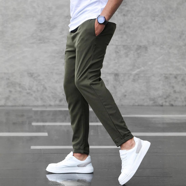 Herren Freizeithose mit Taschen Fashion Slim Fit Kordelzughose