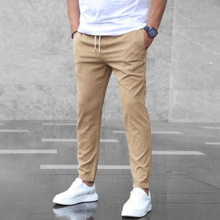 Herren Freizeithose mit Taschen Fashion Slim Fit Kordelzughose