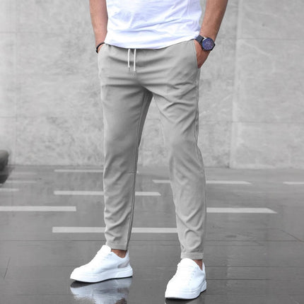 Herren Freizeithose mit Taschen Fashion Slim Fit Kordelzughose