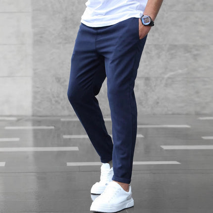 Herren Freizeithose mit Taschen Fashion Slim Fit Kordelzughose