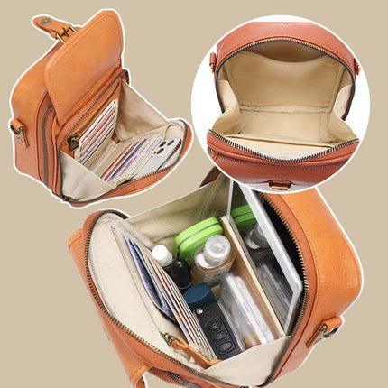 Unisex Vintage Große Kapazität Messenger Bag Aufbewahrungstasche mit 10 Karteneinsätzen Lässiger Rucksack Damentasche Retro Rucksack Große Kapazität Reise
