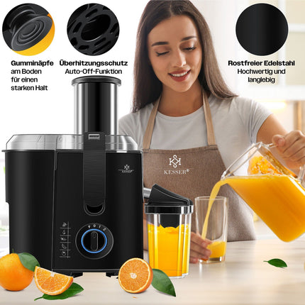 KESSER® Entsafter Saftpresse Edelstahl 1100W 85Mm Presse Obstpresse Saft Juicer