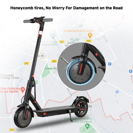 ES-PRO 8,5 Zoll Elektroroller mit App-Funktion, mit Handyhalterung und Diebstahlschutz, faltbarer E Scooter, 25-30 km Reichweite, Li-Ionen-Akku, maximale Tragkraft 120 kg