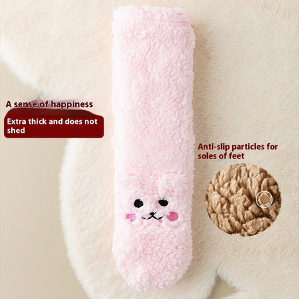 Winter-Bodensocken aus Samt, dicker, warmer Korallensamt, süße Socken im japanischen Stil, Hausschuhe, rutschfeste Socken, Neujahrsgeschenke, Winter-Gadgets