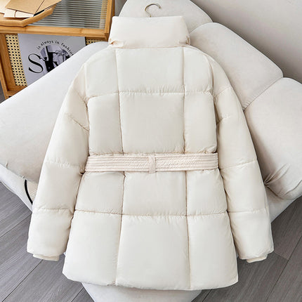 Winter Plaid Nähen Revers Mantel Mit Schnürung Design Mode Lose Solide Dicke Jacke Oberbekleidung Damen Kleidung