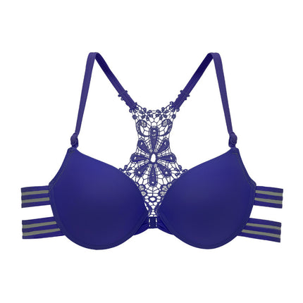 Vorne mit Schnalle und hinten geformt, modisch, sexy Push-Up-BH, glänzend, nahtlose Unterwäsche für Damen