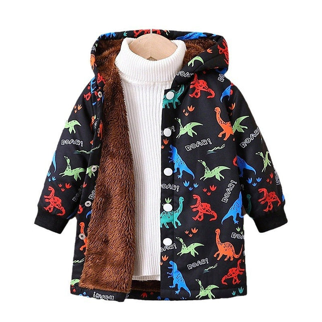 Kindermantel mit Dinosaurier-Fleecefutter