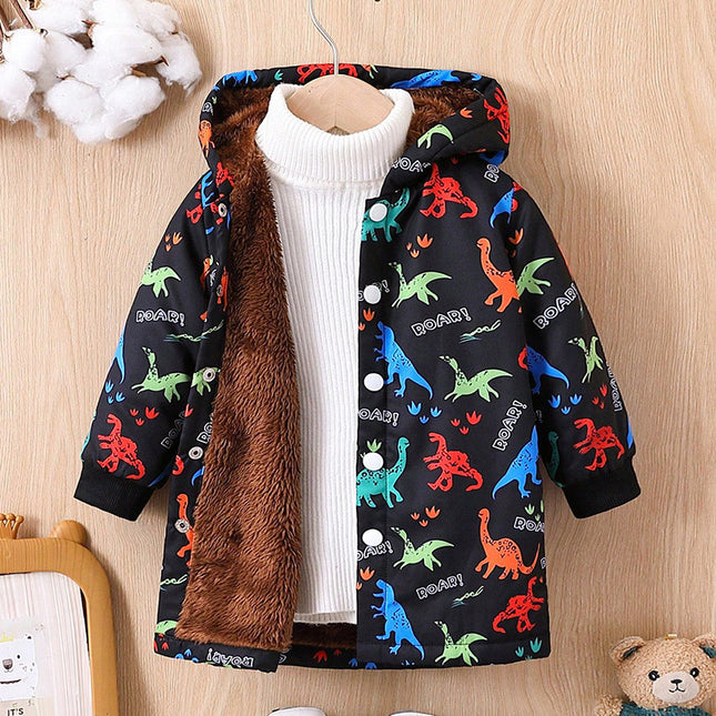 Kindermantel mit Dinosaurier-Fleecefutter